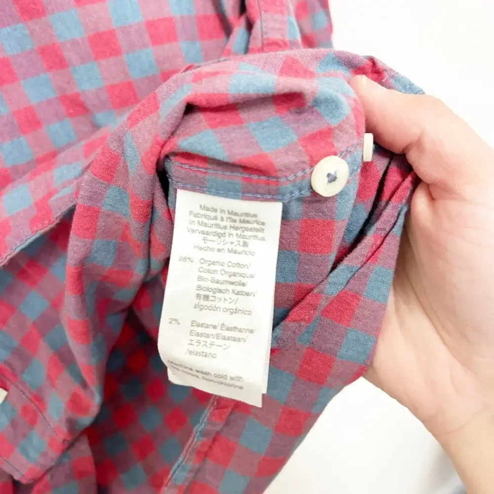 J. Crew Plaid Organic Cotton Slim Fit Long Sleeve Button Down Sz M